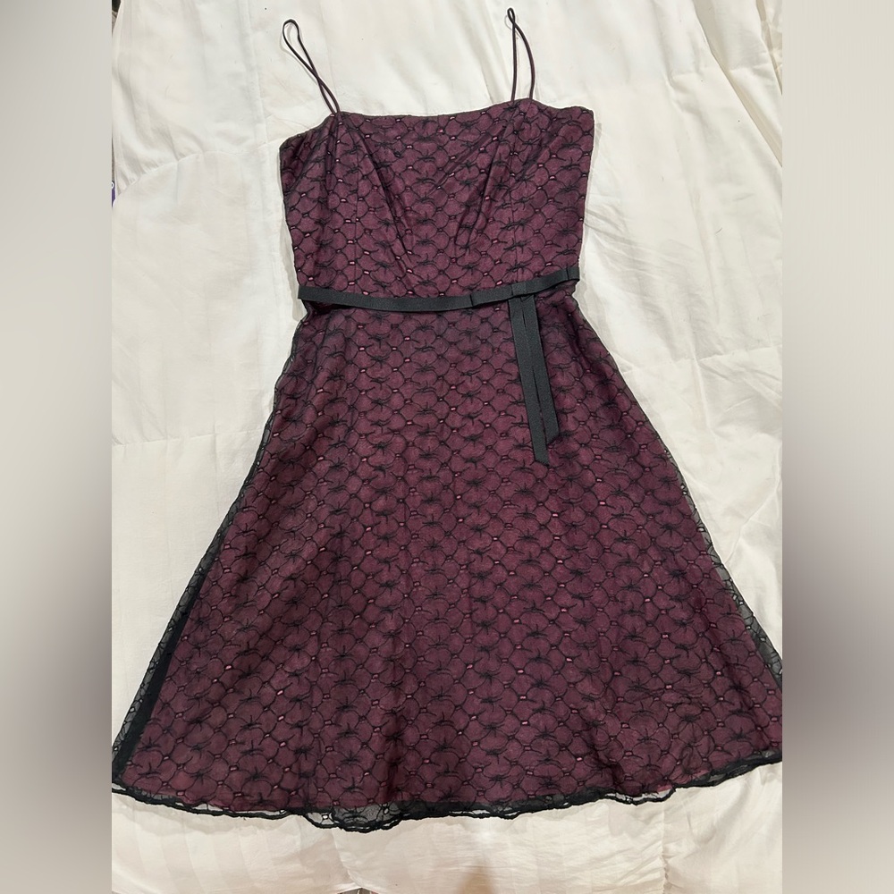 Laundry by Snelli Segal pink silk lined black lace size 6